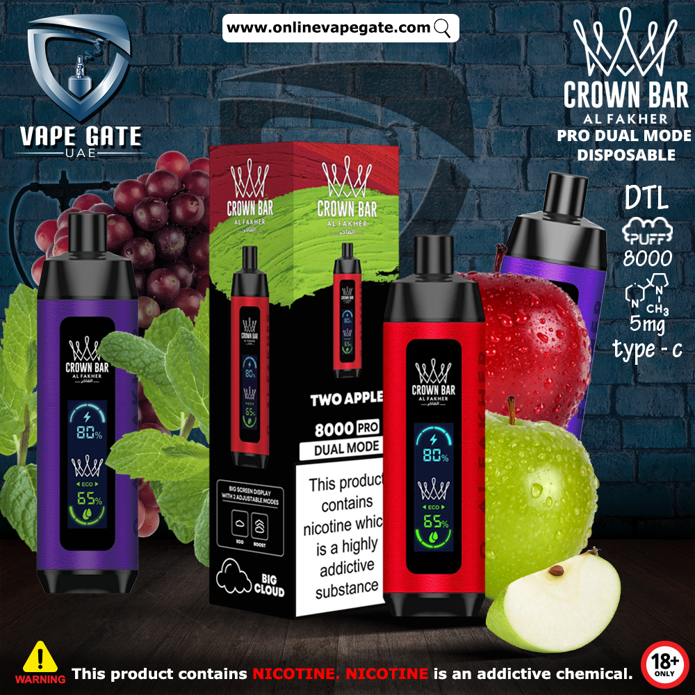 Al Fakher - Crown Bar Pro Dual Mode Disposable Vape (8,000 Puffs) vape delivery dubai