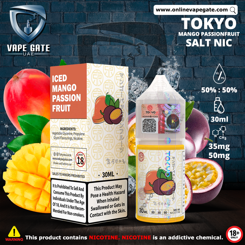 Tokyo Iced Mango Passionfruit Saltnic 30ml Vape Dubai Duty Free 2025