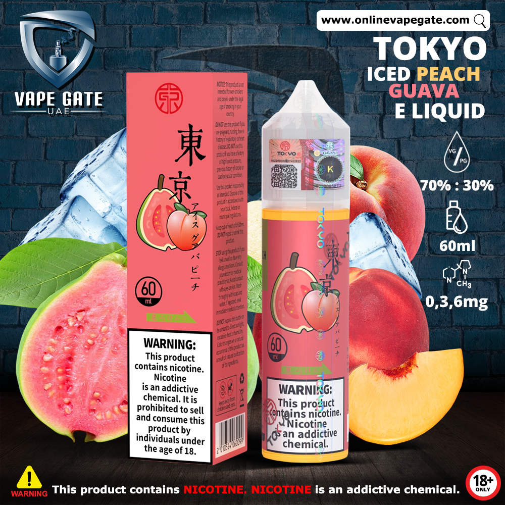 Tokyo Iced Guava Peach E Liquid Vape Abu Dhabi Dubai Sharjah