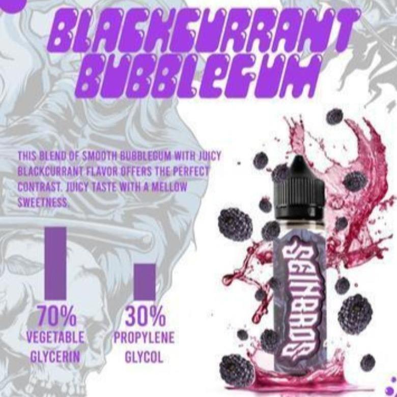 Blackcurrant Bubblegum 60ml E Liquid 0mg Nicotine by Seinbros