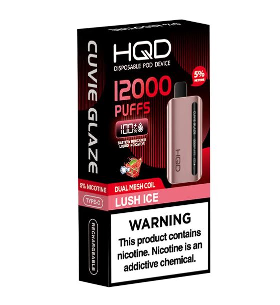 HQD GLAZED RECHARGEABLE DISPOSABLE VAPES (12,000PUFFS)