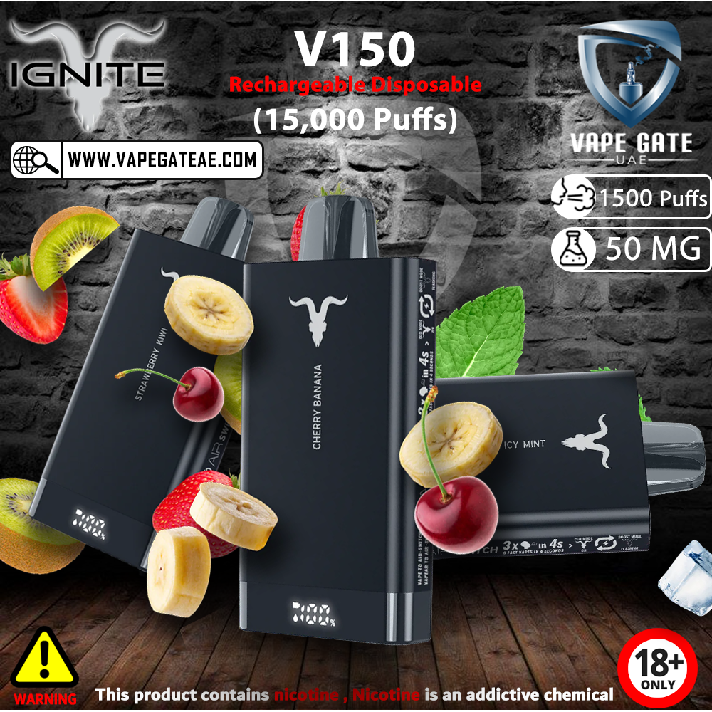 IGNITE - V150 Rechargeable Disposable Vape (15,000 Puffs) vape fujairah