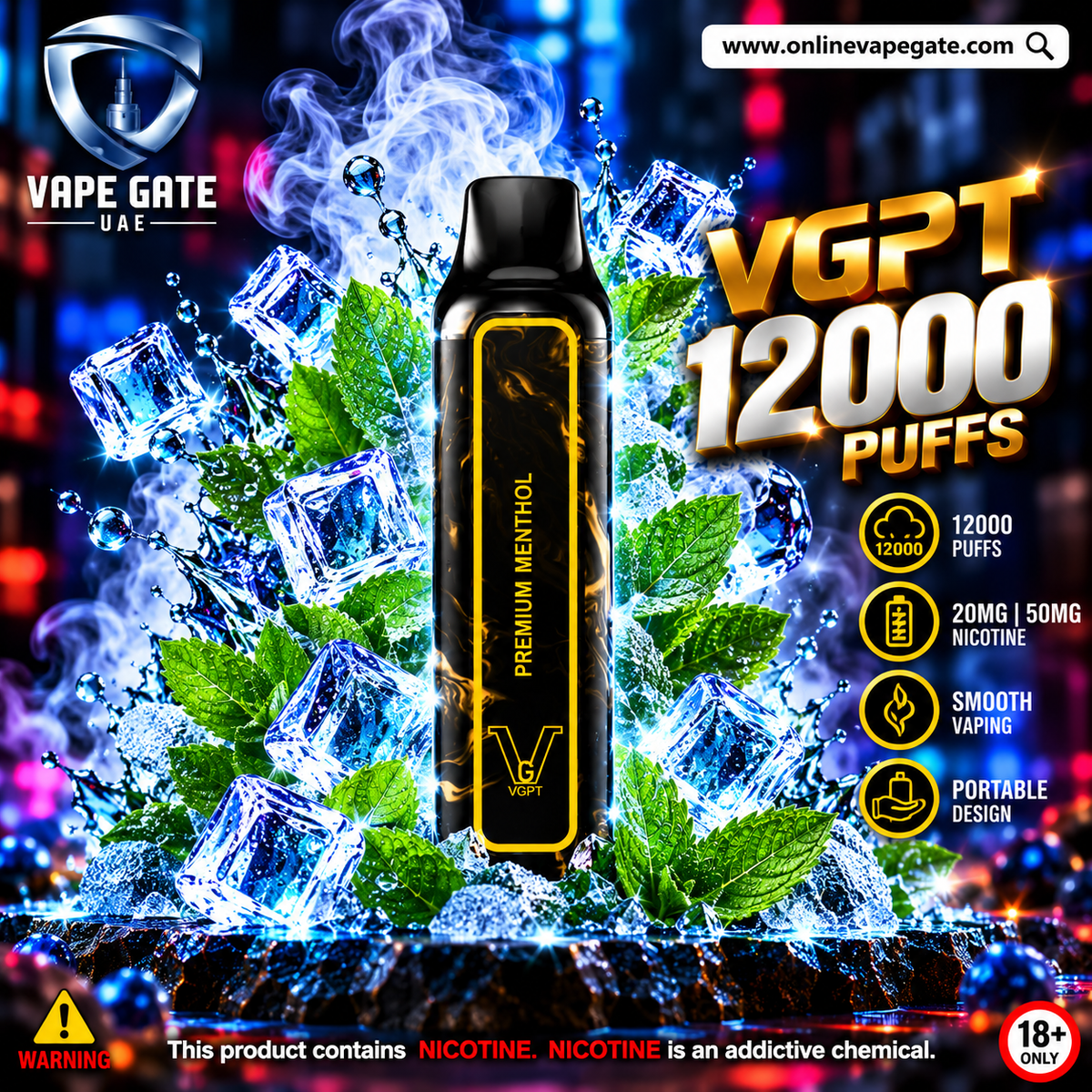 Ice Menthol VGPT 12000 - Vape Delivery Dubai