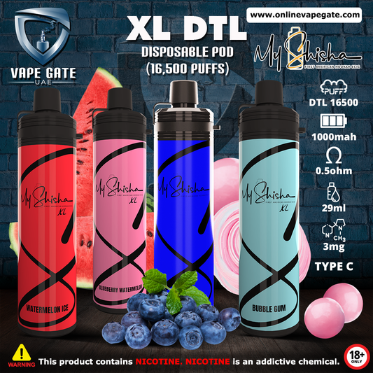 MY SHISHA XL DTL DISPOSABLE POD (16,500 PUFFS)