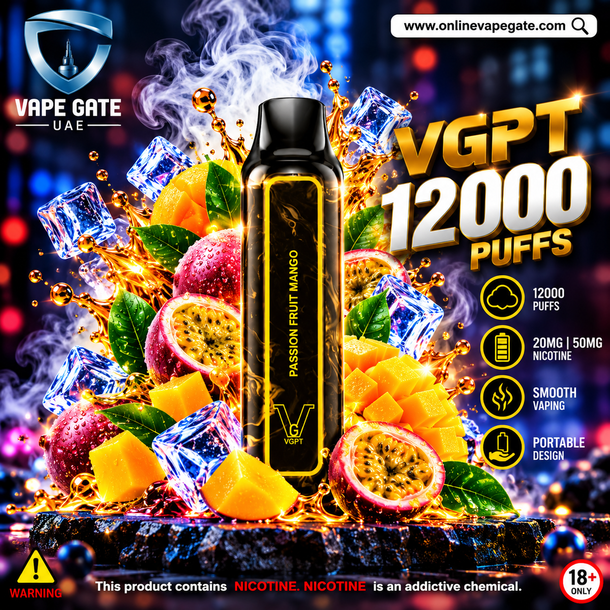 Passion Fruit Mango VGPT 12000 - Fast Vape Delivery Dubai