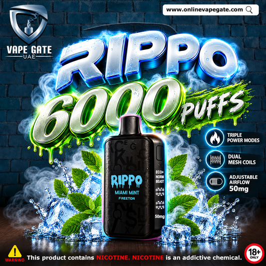 RIPPO Miami Mint 60000 Puffs - Fast Vape Delivery UAE