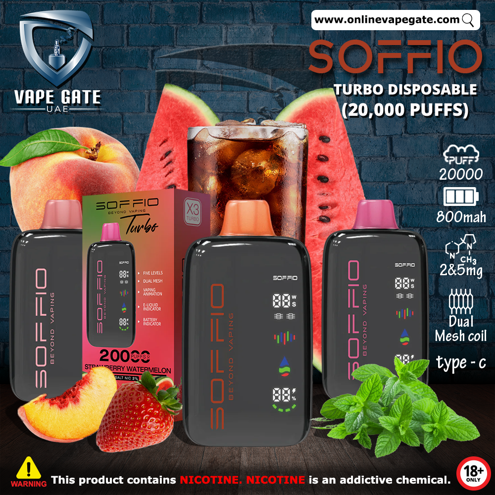 Soffio Turbo Disposable Vape (20,000 Puffs) Vape Dubai Dutyfree 2025