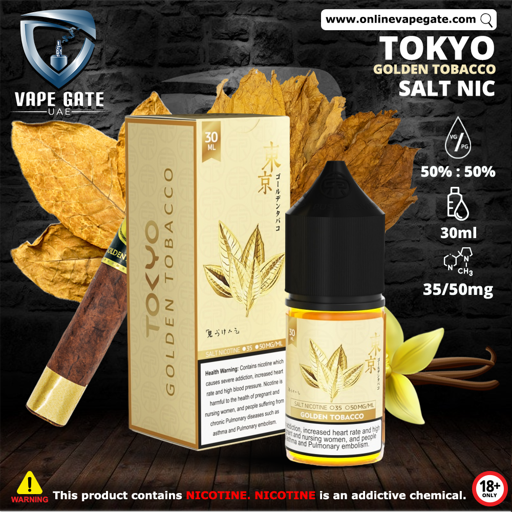 Tokyo Golden Tobacco Saltnic 30ml vape offer online ajman fujarairah