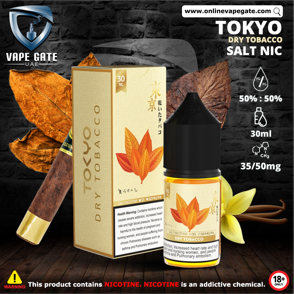 Tokyo Dry Tobacco Saltnic 30ml vape delivery ajman fujairah