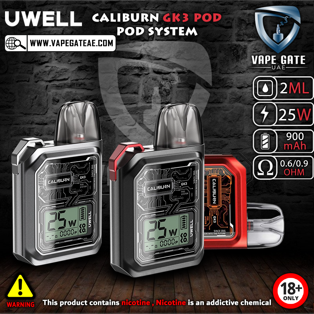 UWELL CALIBURN GK3 POD SYSTEM 900mah vape delivery dubai