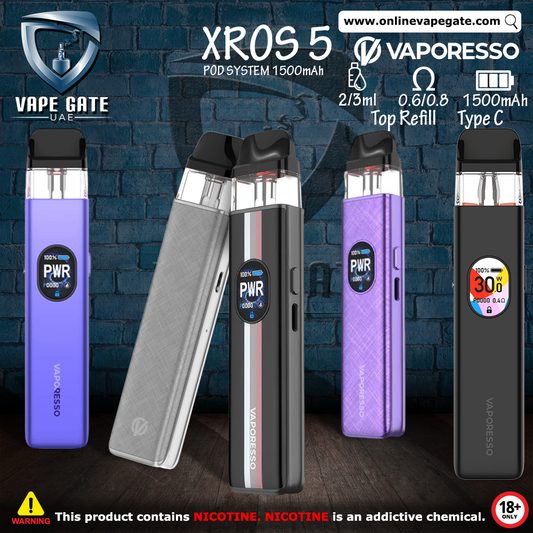 VAPORESSO XROS 5 POD SYSTEM 1500mAh Vape Dubai Dutyfree 2025