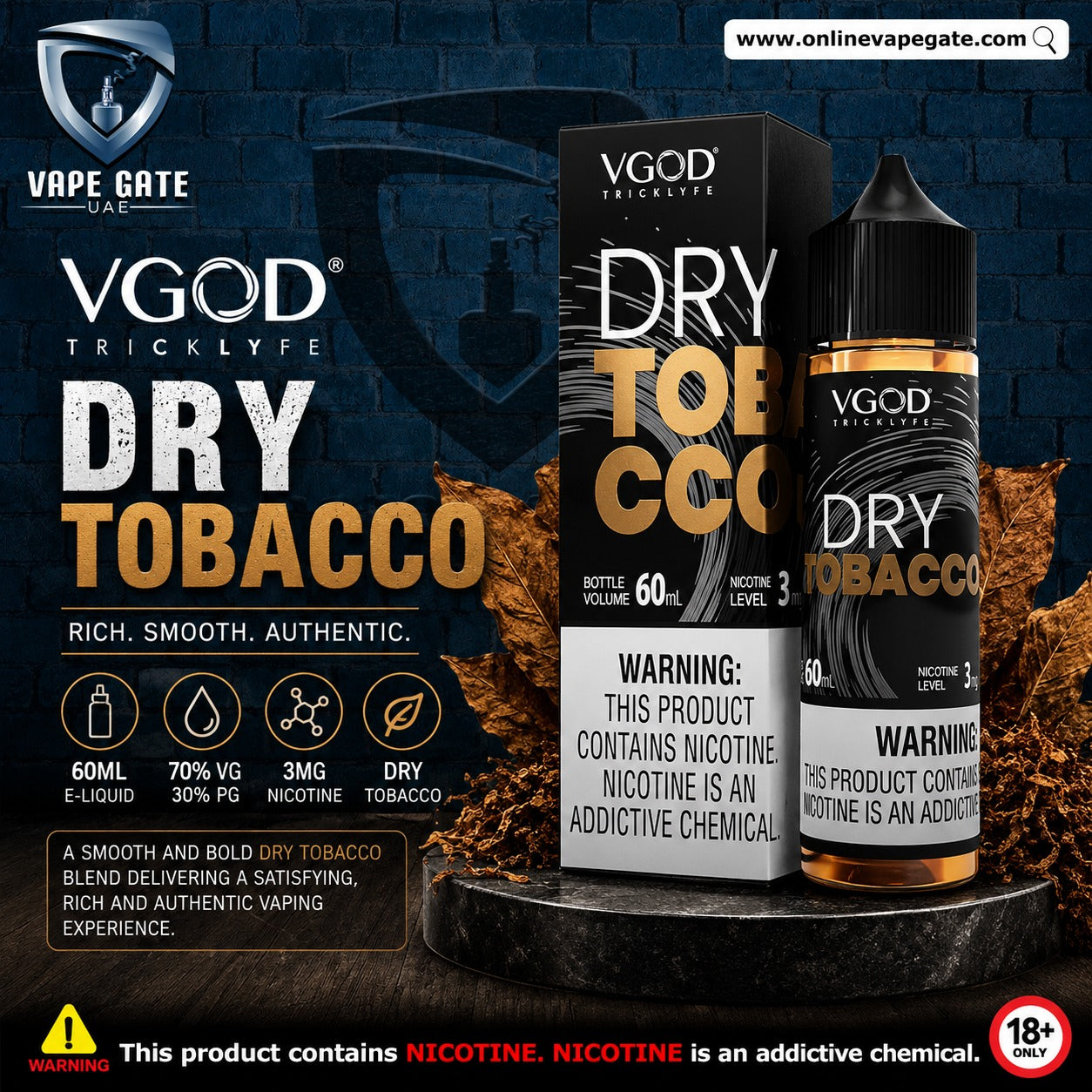 VGOD Dry Tobacco - 60ml Best Vape Online Shop Fast Delivery