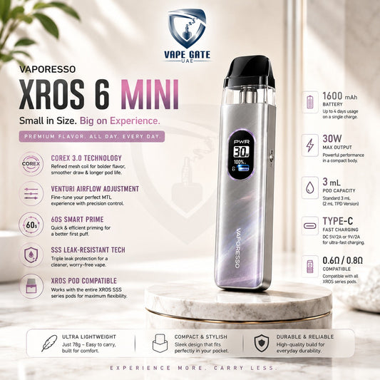 Vaporesso Xros 6 Mini 1600mAh Pod System Vape Shop Dubai Abu Dhabi Ajman
