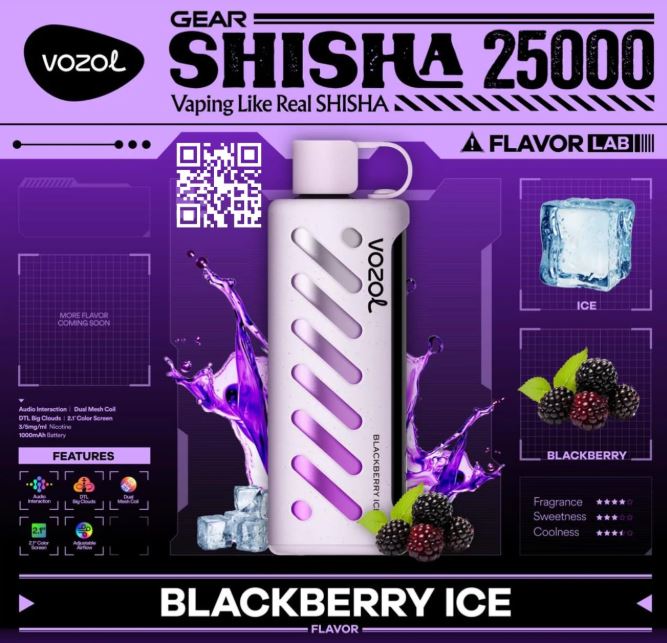 Vozol Gear Shisha DTL DISPOSABLE POD (25,00 PUFFS) Vape offer Al Ain Ajman