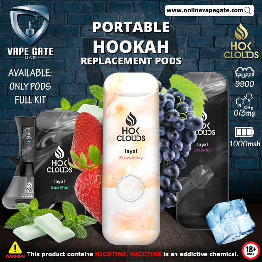 XTRA - HOK CLOUDS PORTABLE HOOKAH REPLACEMENT PODS vape delivery abu dhabi dubai sharjah al ain ksa 