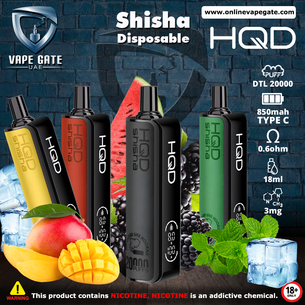 HQD Shisha Disposable Vape (20,000 PUFFS) Vape Online Fast Delivery 2025 Dubai
