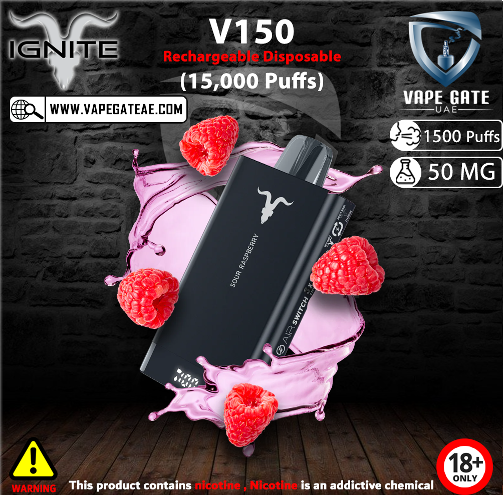 IGNITE - V150 Rechargeable Disposable Vape (15,000 Puffs) vape delivery abu dhabi