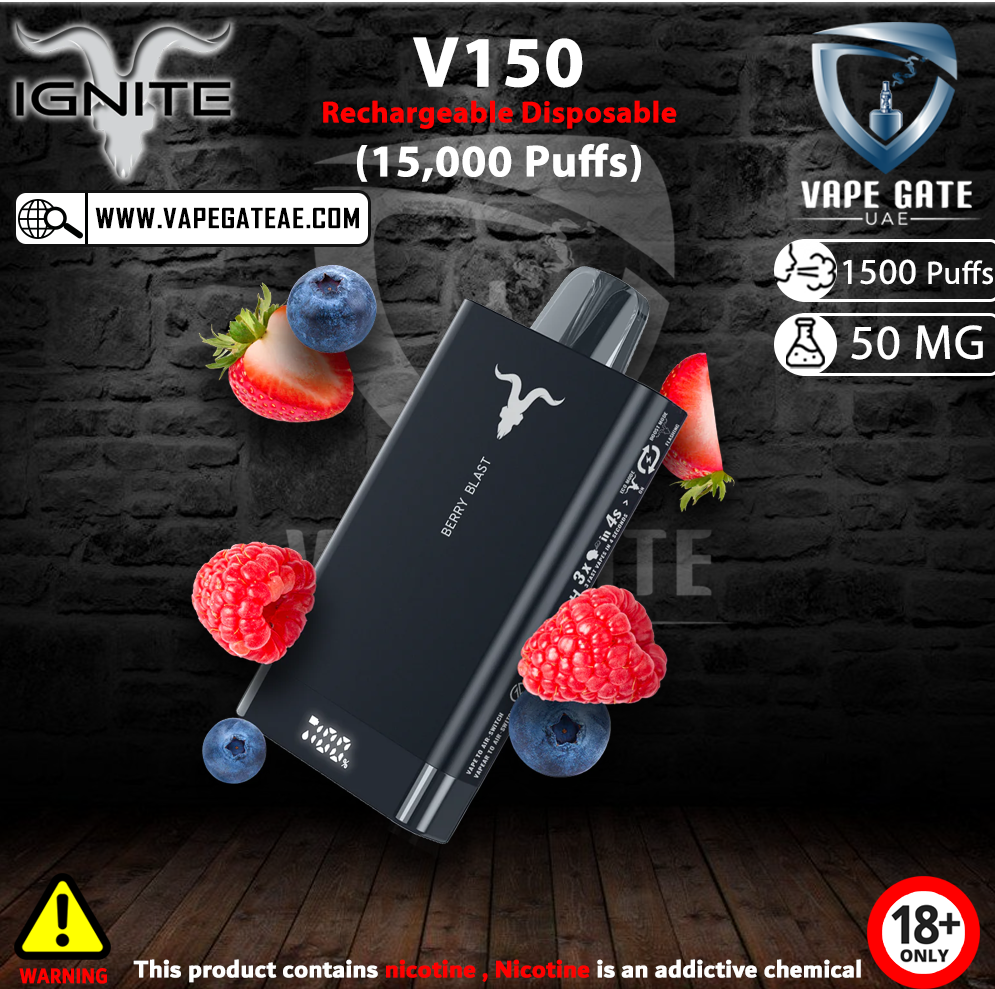 IGNITE - V150 Rechargeable Disposable Vape (15,000 Puffs) vape online offer sharjah