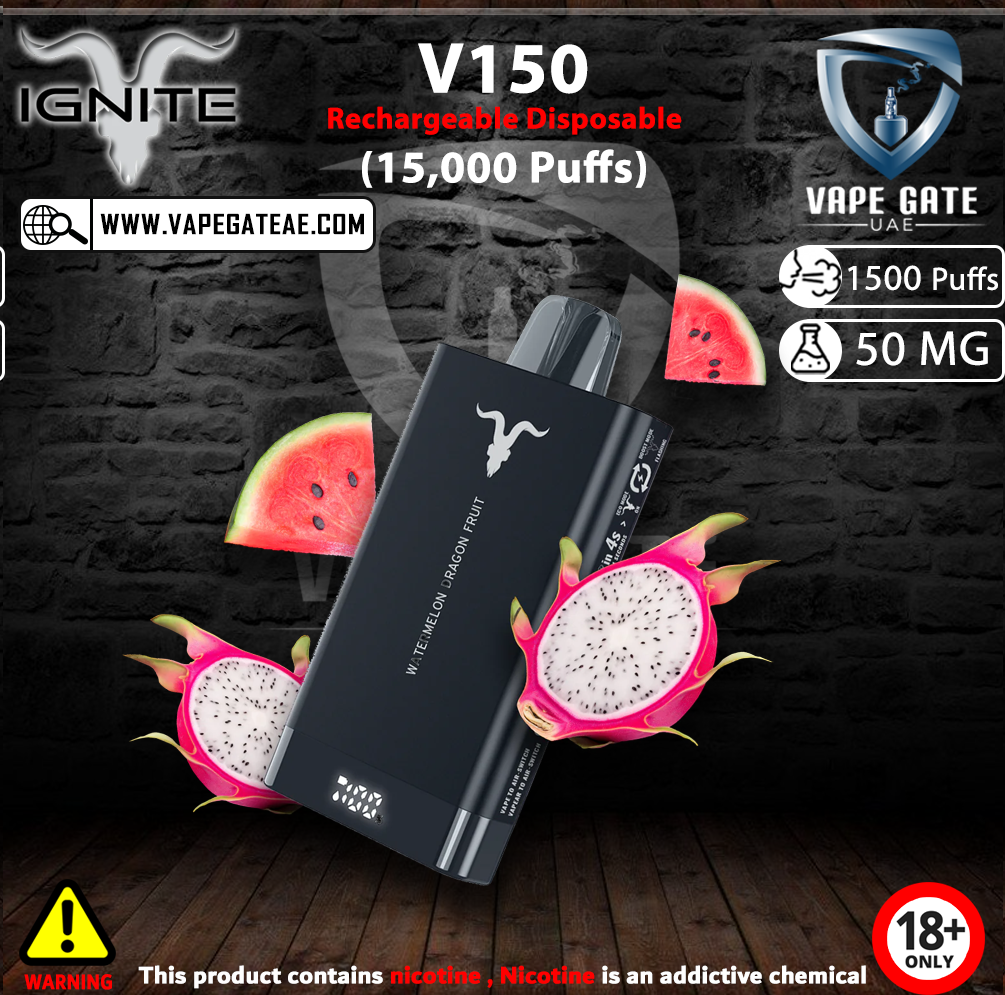 IGNITE - V150 Rechargeable Disposable Vape (15,000 Puffs) vape delivery same day dubai