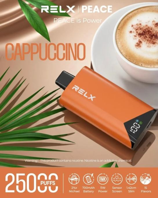 Relx Peace 25K Rechargeable Disposable Vape (25,000 Puffs) Best Vape Offer Sharjah Dutyfree