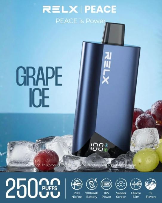Relx Peace 25K Rechargeable Disposable Vape (25,000 Puffs) Best Online Store Dubai