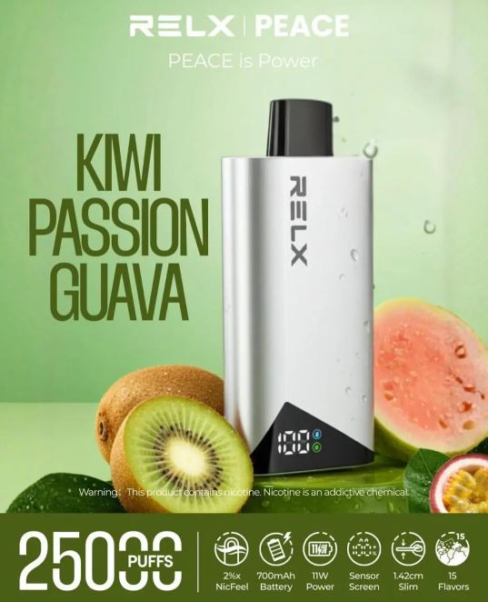 Relx Peace 25K Rechargeable Disposable Vape (25,000 Puffs) Vape Online Sharjah