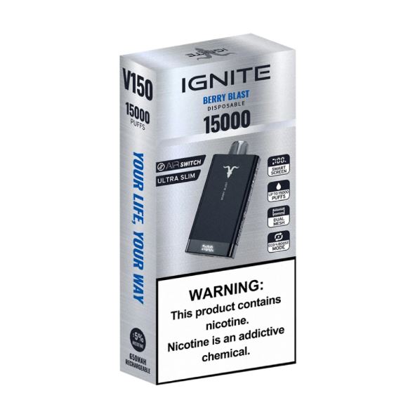 IGNITE - V150 Rechargeable Disposable Vape (15,000 Puffs) vape delivery ruwais