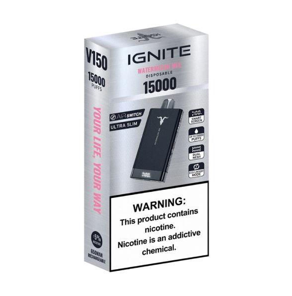 IGNITE - V150 Rechargeable Disposable Vape (15,000 Puffs) ape offer ras al khaimah