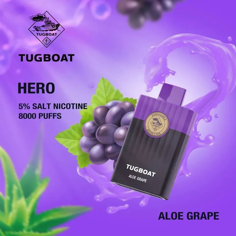 TUGBOAT - HERO Pod Kit Disposable Vape (8000 Puffs) ABU DHABI DUABI AL AIN RUWAIS SHARJAH KSA