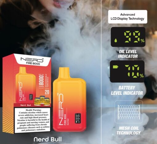 Nerd Fire 8000 Puffs - Disposable DUBAI ABU DHABI AL AIN RUWAIS SHARJAH AJMAN KSA