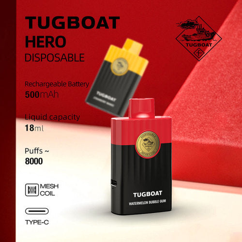 TUGBOAT - HERO Pod Kit Disposable Vape (8000 Puffs) ABU DHABI DUABI AL AIN RUWAIS SHARJAH KSA