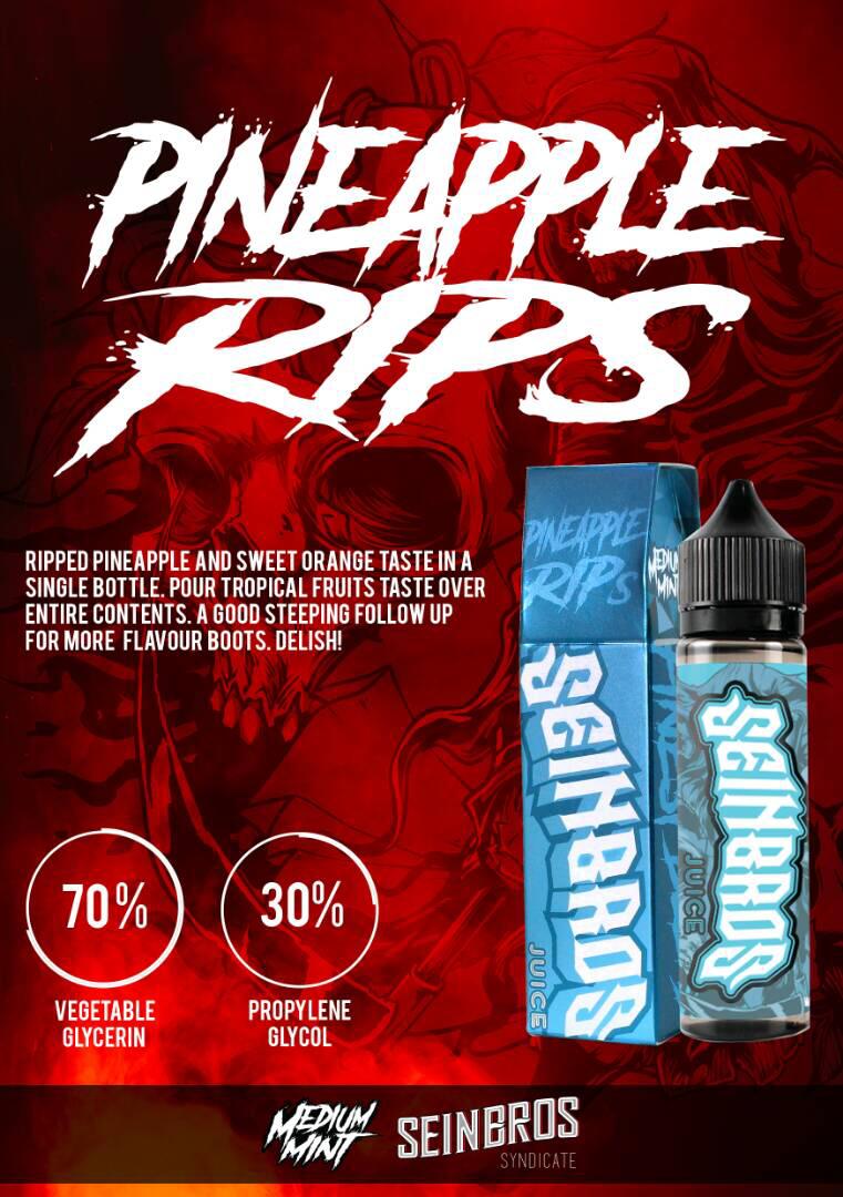 Pineapple Rips 60ml E Liquid 0mg Nicotine by Seinbros