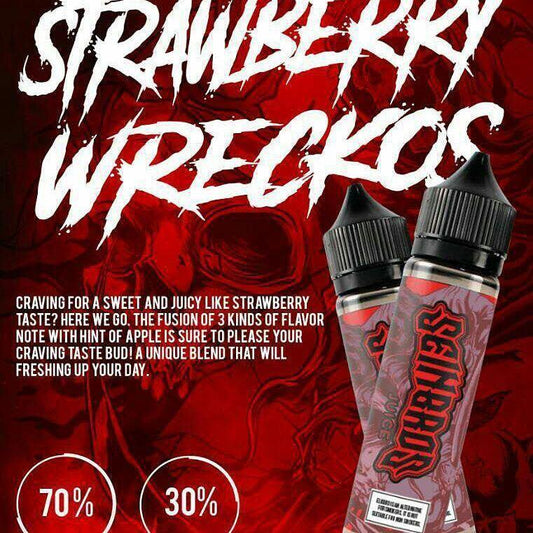 Strawberry Wreckos 60ml E Liquid 0mg Nicotine by Seinbros