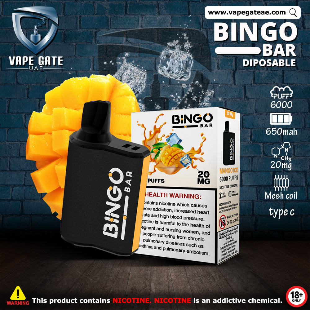 BINGO BAR DISPOSABLE VAPE (6000 PUFFS) ABU DHABI DUBAI AL AIN KSA