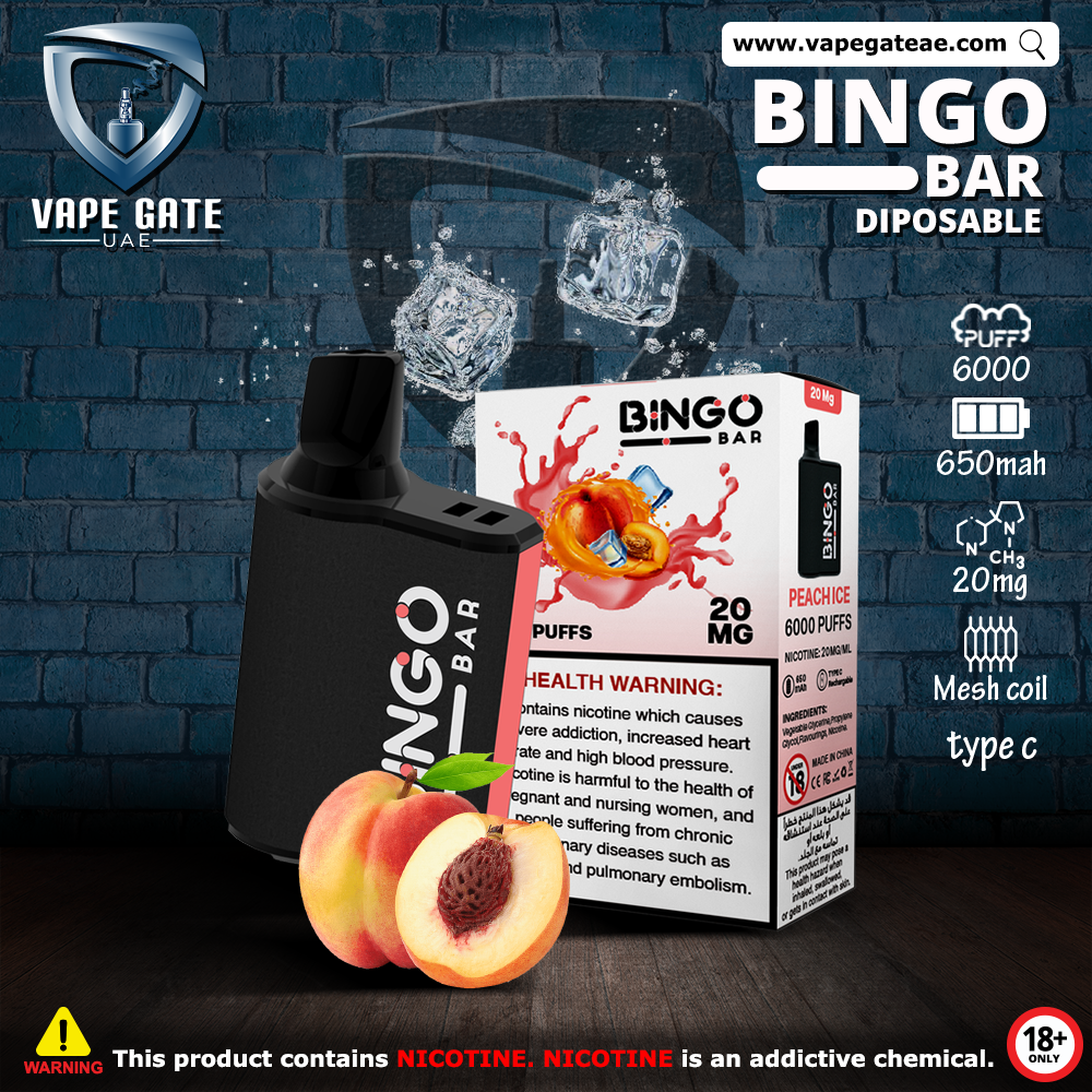 BINGO BAR DISPOSABLE VAPE (6000 PUFFS) ABU DHABI DUBAI AL AIN KSA