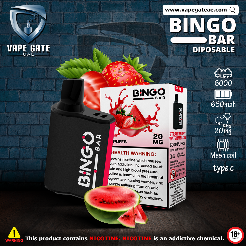 BINGO BAR DISPOSABLE VAPE (6000 PUFFS) ABU DHABI DUBAI AL AIN KSA