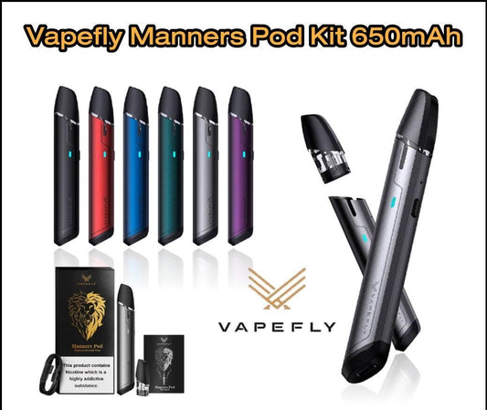 VAPEFLY MANNERS POD KIT 650MAH DUBAI UAE ABU DHABI OMAN JORDAN KUWAIT