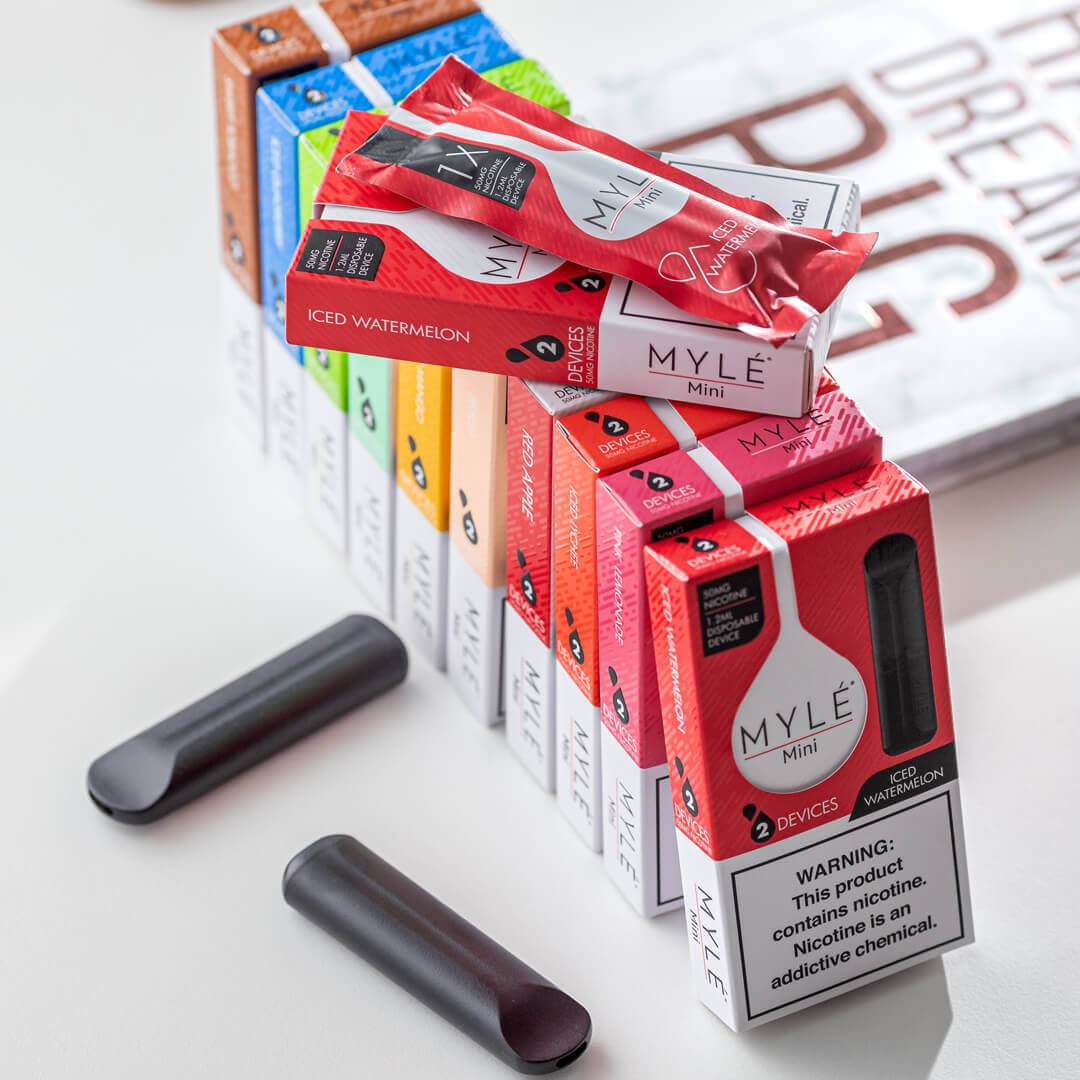 MYLE Mini Raspberry Watermelon Disposable Device Abu Dhabi Dubai Sharjah UAE. KSA Saudi Arabia